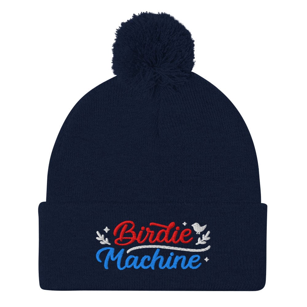 Birdies Machine Embroidered Golf Pom-Pom Beanie - Funny Golf Tee by Swing Epic