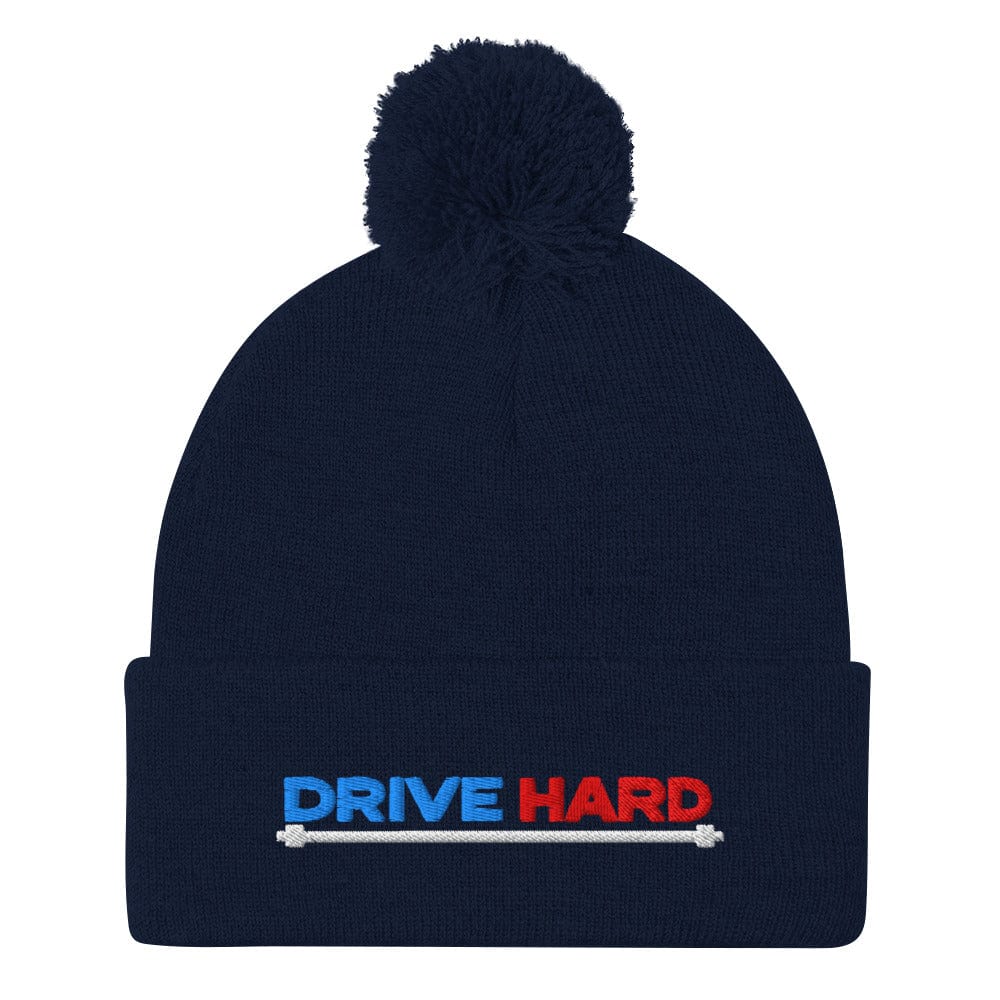 Drive Hard Embroidered Golf Pom-Pom Beanie - Funny Golf Tee by Swing Epic