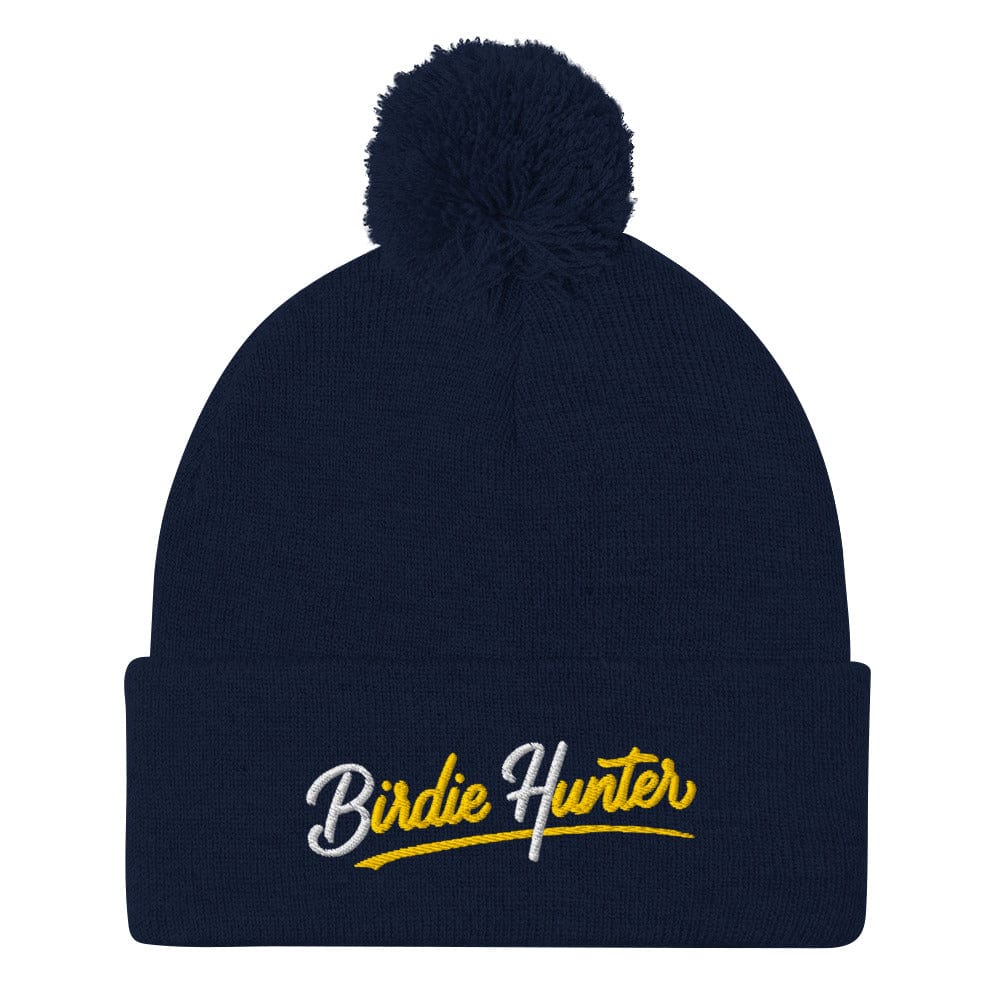 Birdie Hunter Embroidered Golf Pom-Pom Beanie - Funny Golf Tee by Swing Epic