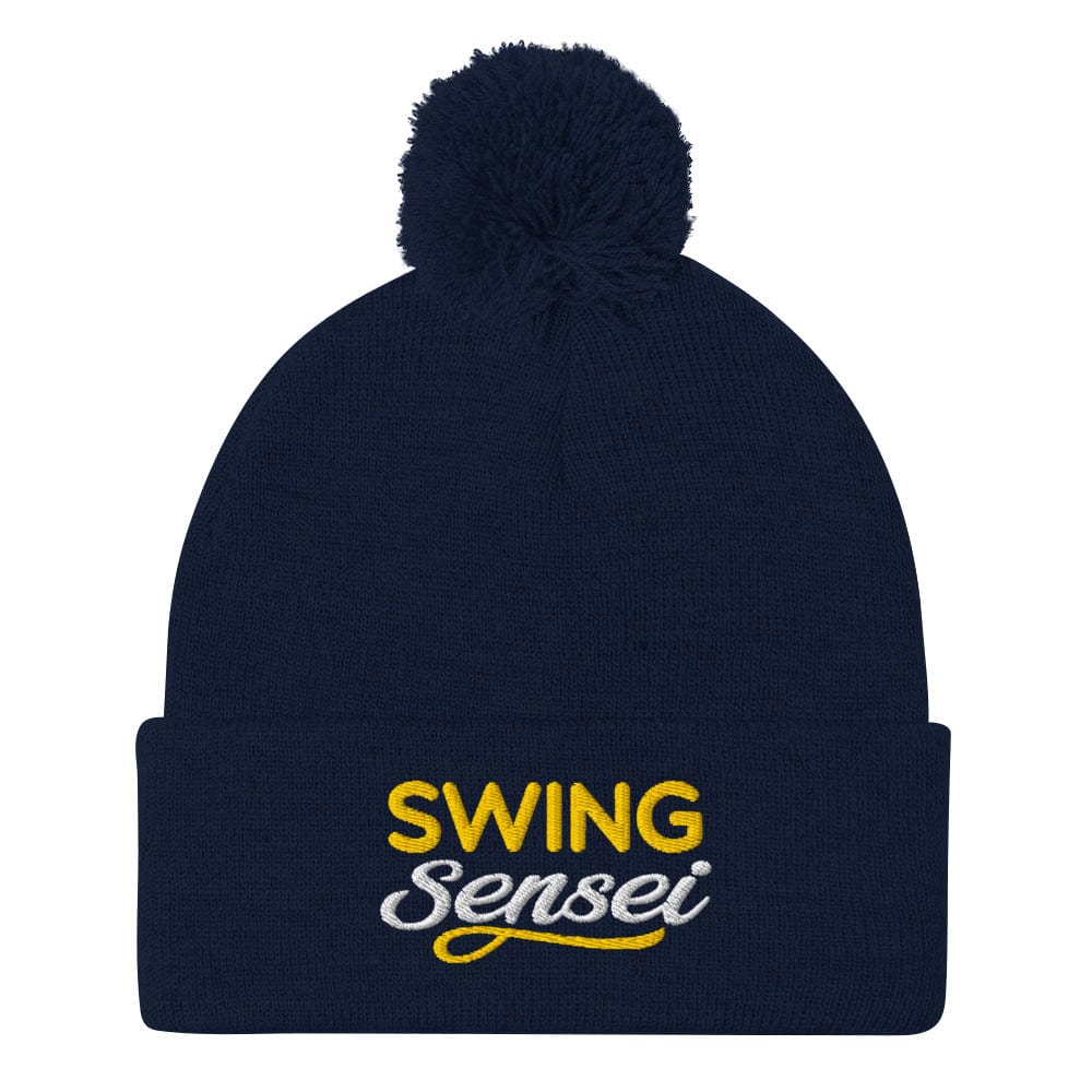Swing Sensei Embroidered Golf Pom-Pom Beanie - Funny Golf Tee by Swing Epic