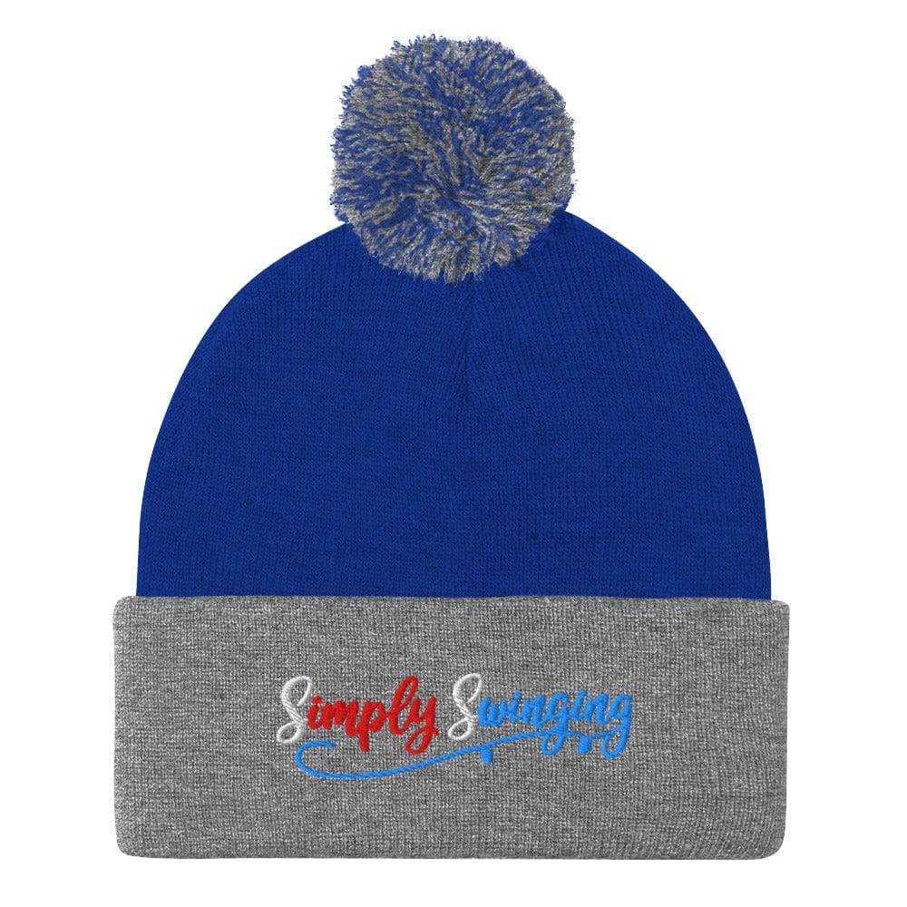 Simply Swinging Fun Embroidered Golf Pom-Pom Beanie - Funny Golf Tee by Swing Epic