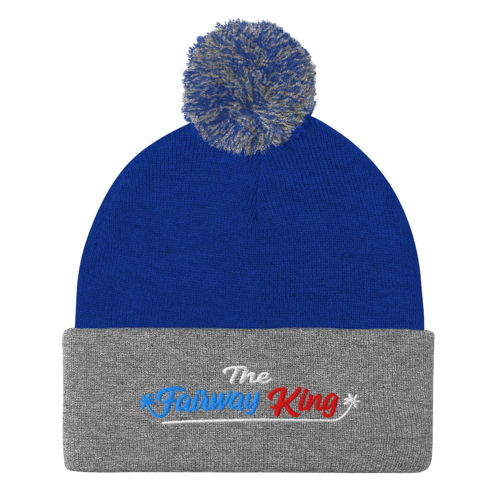The Fairway King Embroidered Golf Pom-Pom Beanie - Funny Golf Tee by Swing Epic