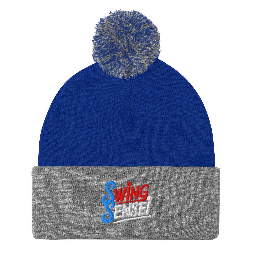 Swing Sensei Embroidered Golf Pom-Pom Beanie - Funny Golf Tee by Swing Epic