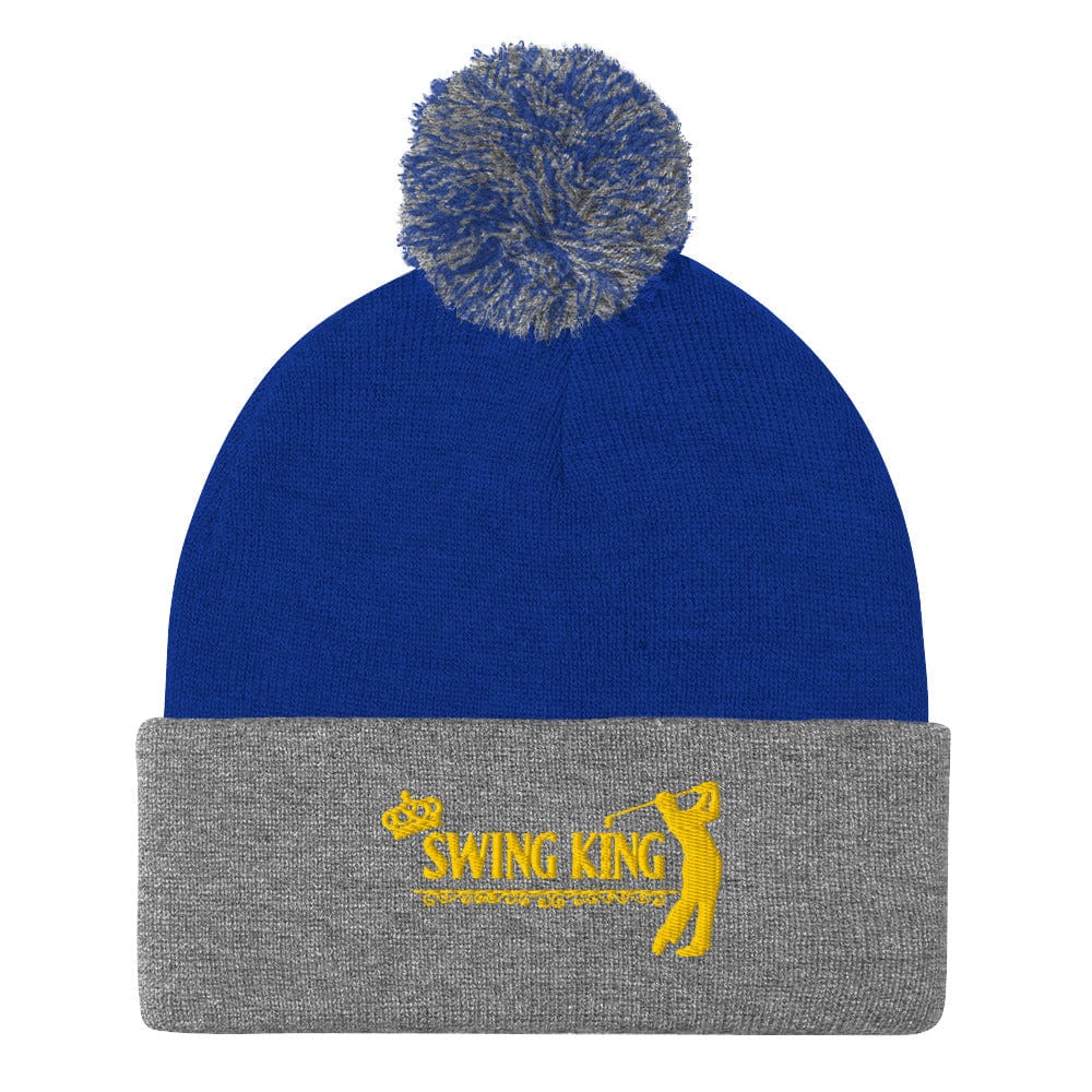 Swing King Ultimate Champ Embroidered Golf Pom-Pom Beanie - Funny Golf Tee by Swing Epic