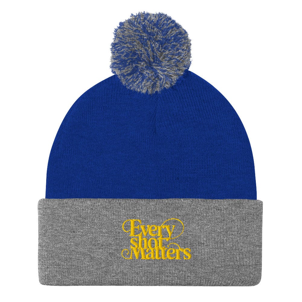 Every Shot Matters Embroidered Golf Pom-Pom Beanie - Funny Golf Tee by Swing Epic