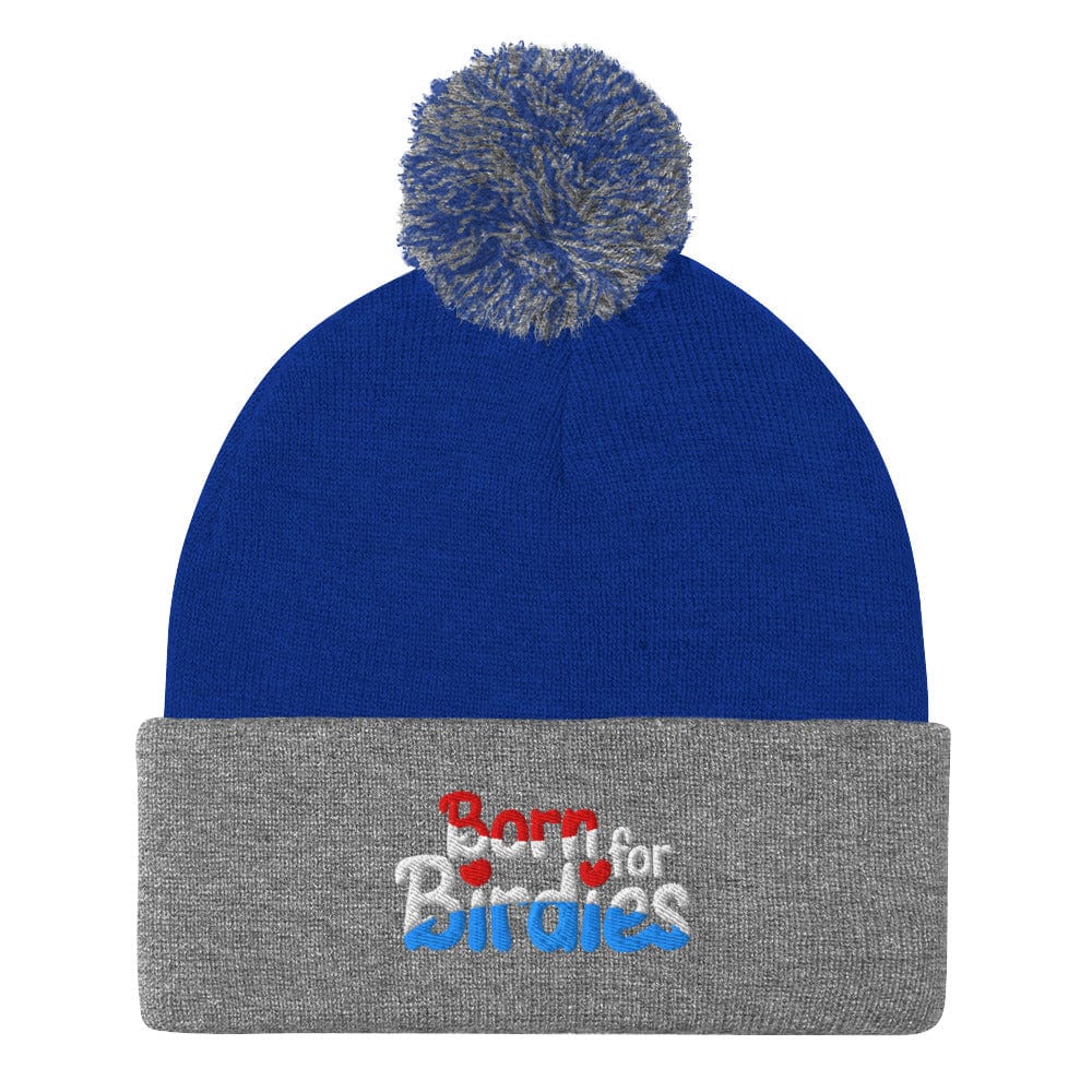 Born for Birdies Patriotic Embroidered Golf Pom-Pom Beanie - Funny Golf Tee by Swing Epic