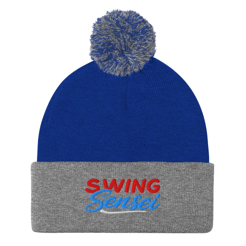 SWING Sensei Embroidered Golf Pom-Pom Beanie - Funny Golf Tee by Swing Epic