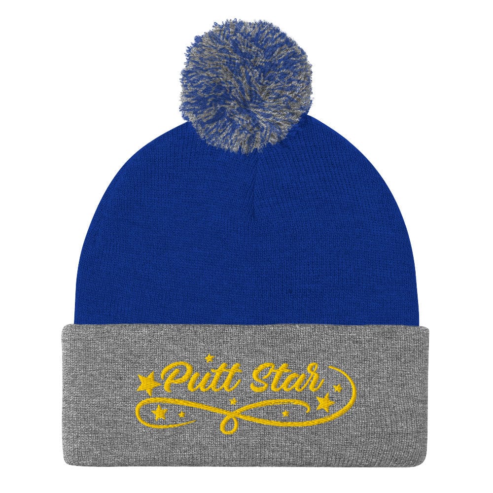 Putt Star Quirky Spirit Embroidered Golf Pom-Pom Beanie - Funny Golf Tee by Swing Epic