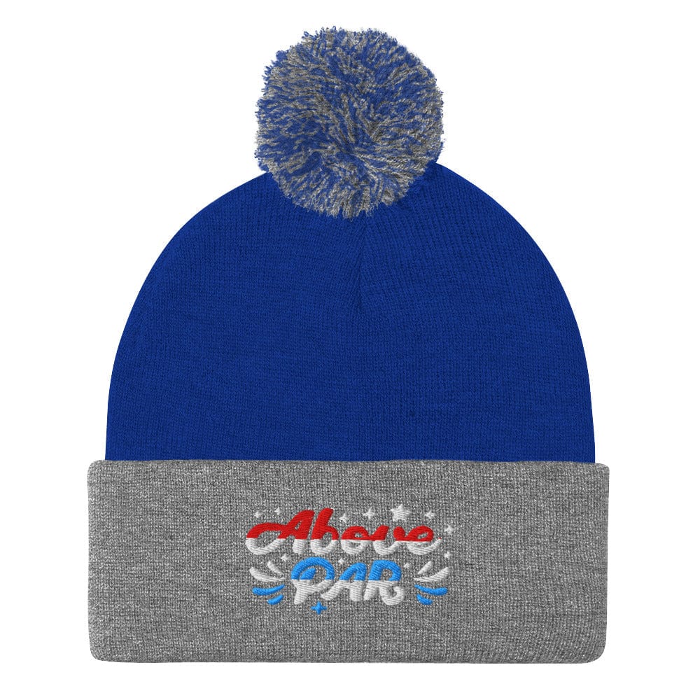 Above Par Embroidered Golf Pom-Pom Beanie - Funny Golf Tee by Swing Epic