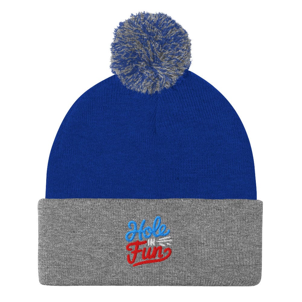 Hole in Fun Embroidered Golf Pom-Pom Beanie - Funny Golf Tee by Swing Epic