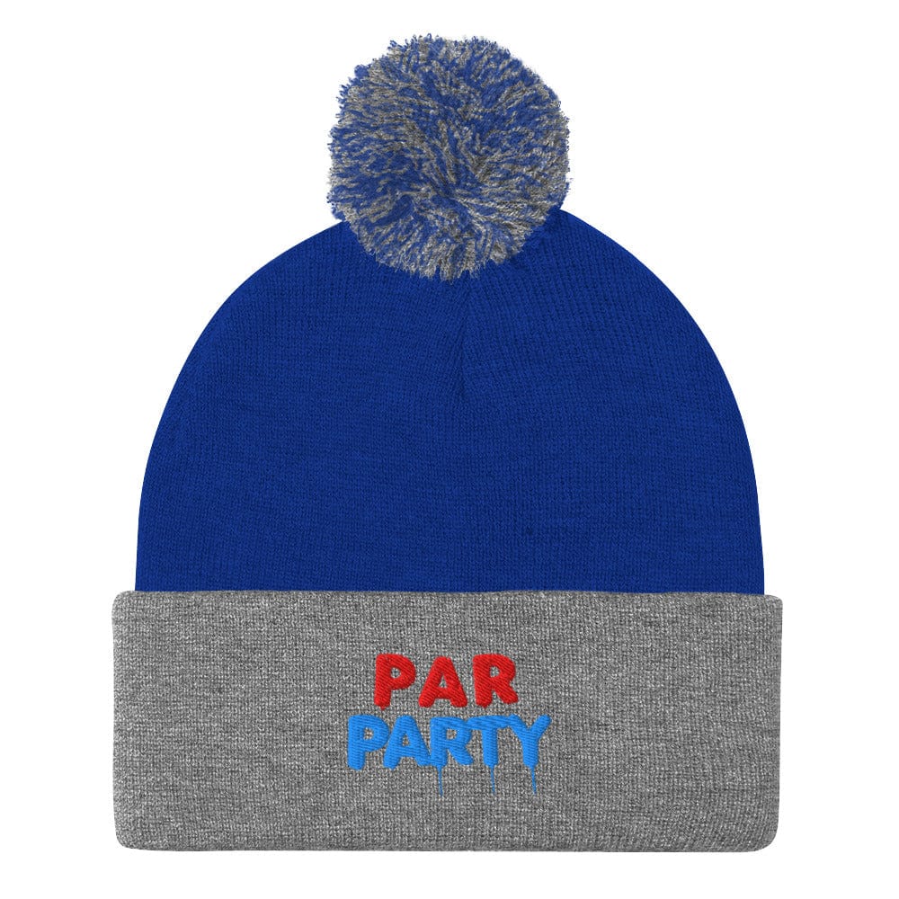 Par Party Fun Embroidered Golf Pom-Pom Beanie - Funny Golf Tee by Swing Epic