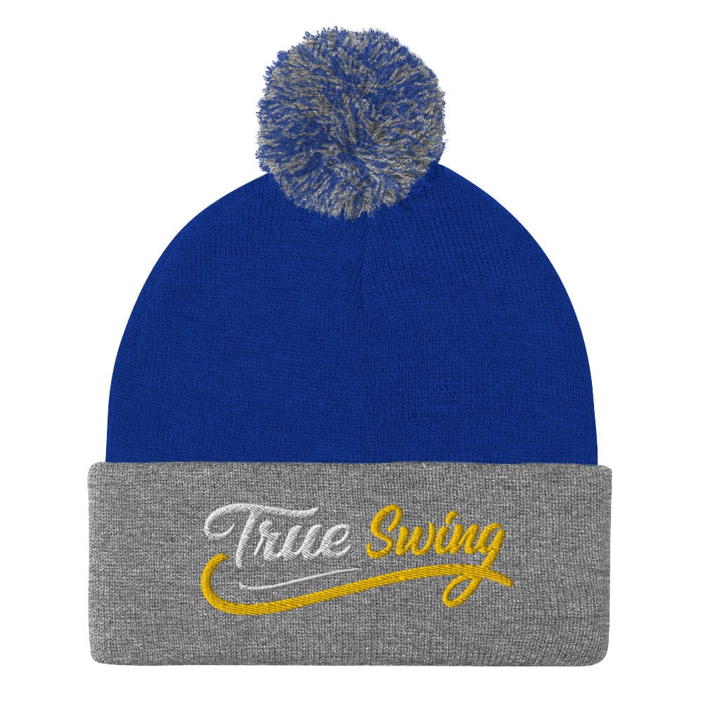 True Swing Embroidered Golf Pom-Pom Beanie - Funny Golf Tee by Swing Epic