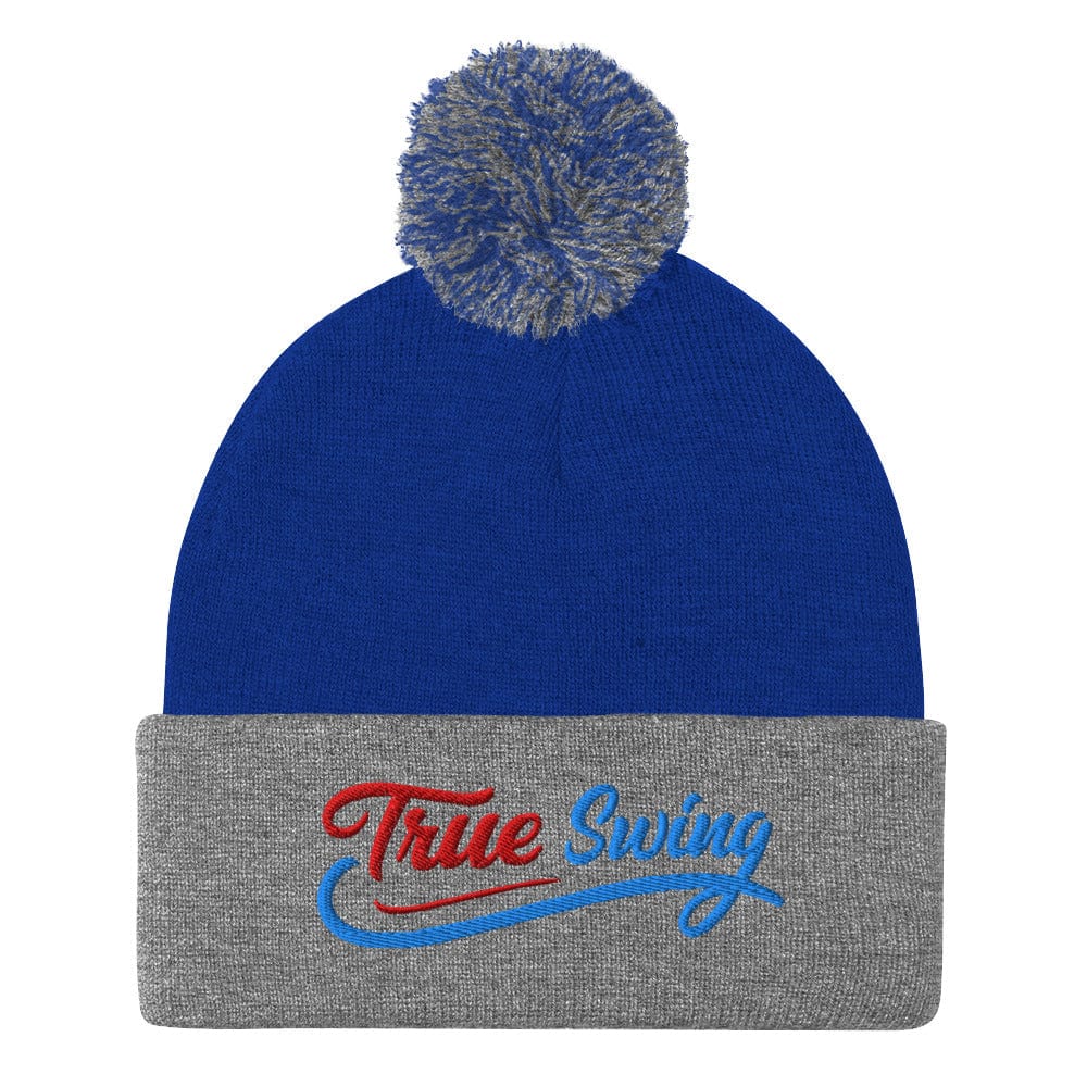 True Swing Embroidered Golf Pom-Pom Beanie - Funny Golf Tee by Swing Epic