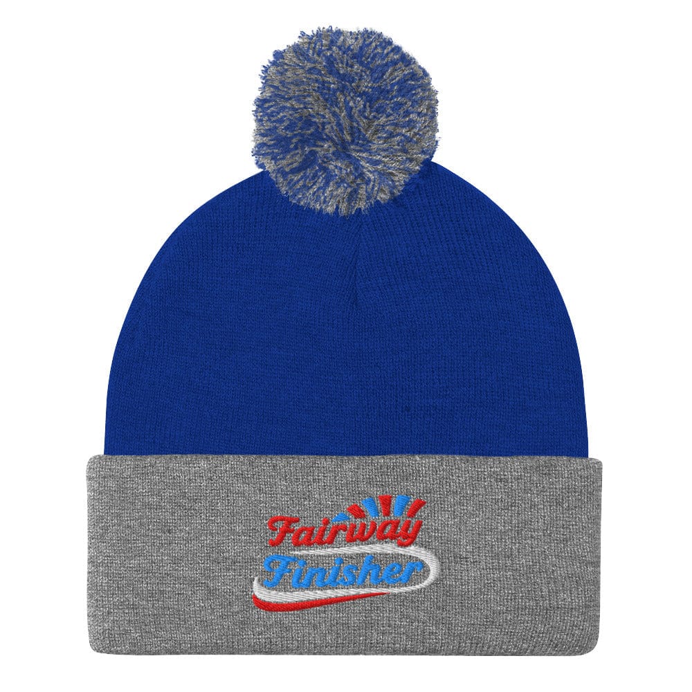 Fairway Finisher Quirky Fun Embroidered Golf Pom-Pom Beanie - Funny Golf Tee by Swing Epic
