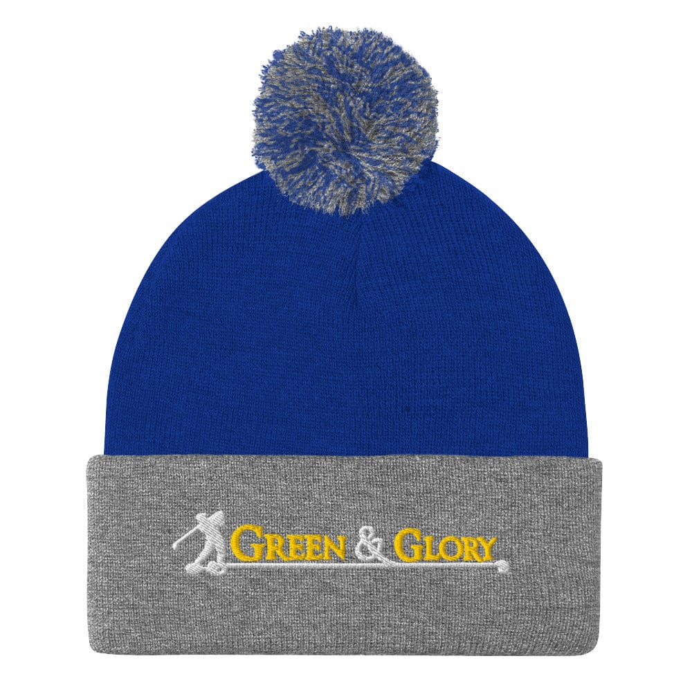 Green & Glory Embroidered Golf Pom-Pom Beanie - Funny Golf Tee by Swing Epic