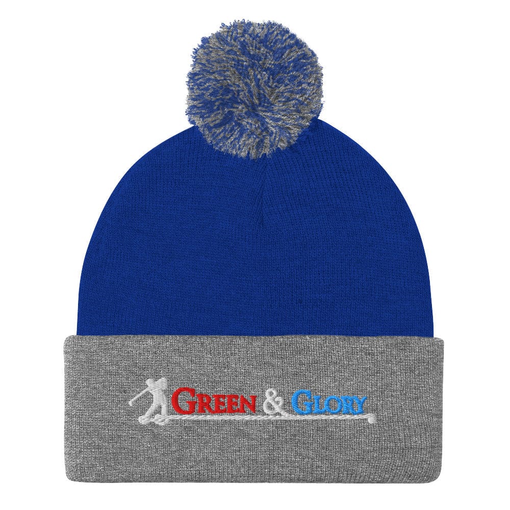 Green & Glory Embroidered Golf Pom-Pom Beanie - Funny Golf Tee by Swing Epic