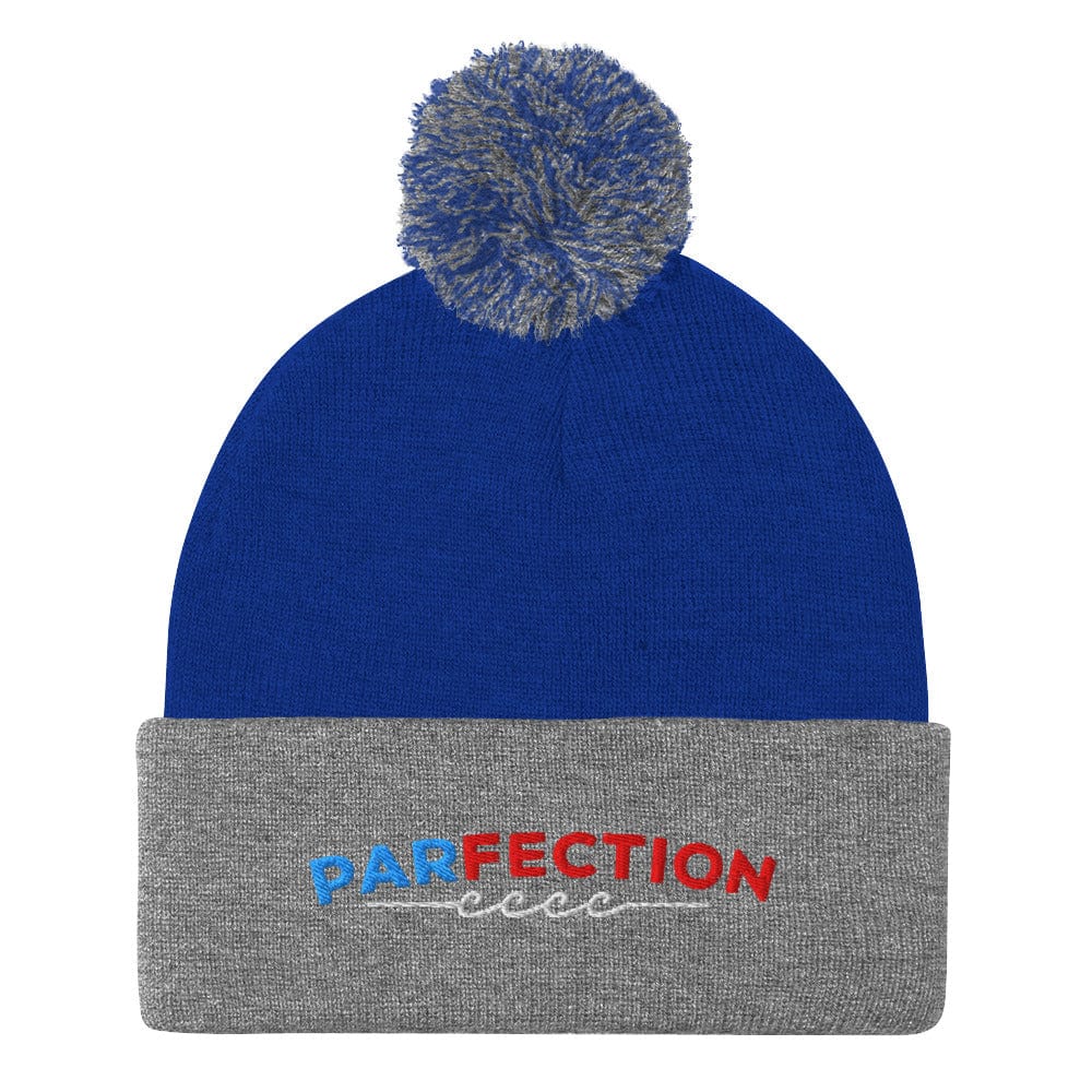 Parfection Fun Embroidered Golf Pom-Pom Beanie - Funny Golf Tee by Swing Epic