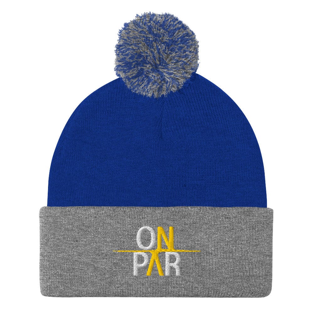 On Par Fun Embroidered Golf Pom-Pom Beanie - Funny Golf Tee by Swing Epic