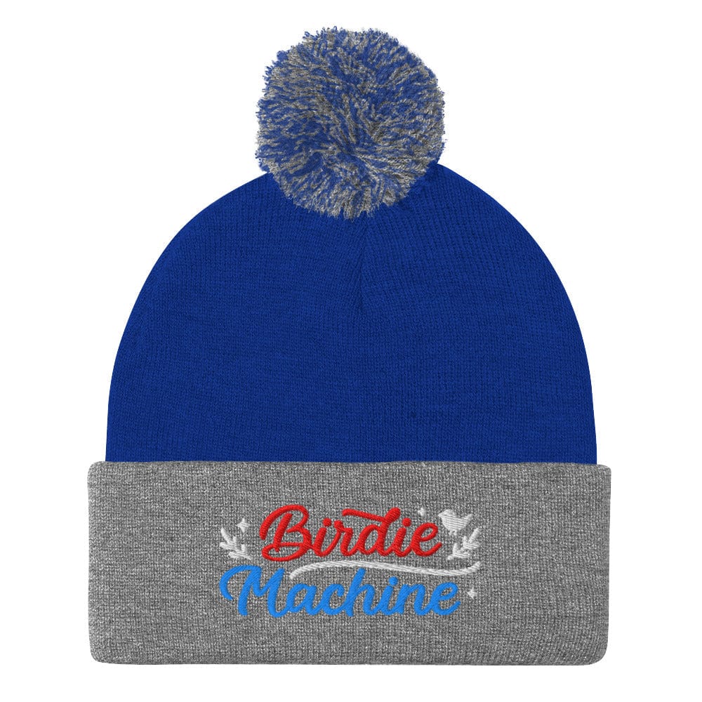 Birdies Machine Embroidered Golf Pom-Pom Beanie - Funny Golf Tee by Swing Epic