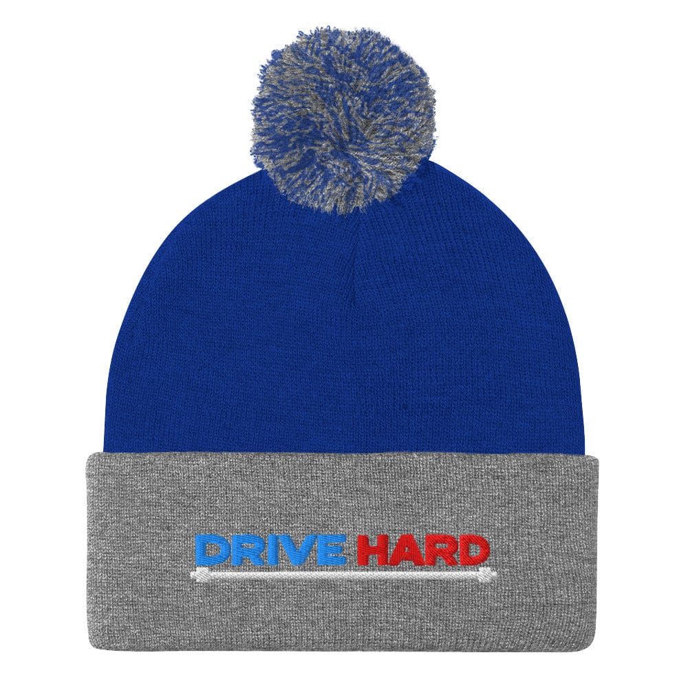 Drive Hard Embroidered Golf Pom-Pom Beanie - Funny Golf Tee by Swing Epic