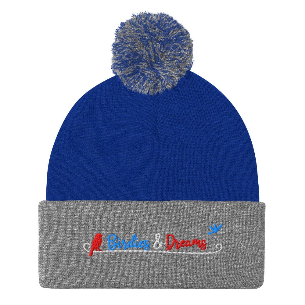 Birdies & Dreams Embroidered Golf Pom-Pom Beanie - Funny Golf Tee by Swing Epic